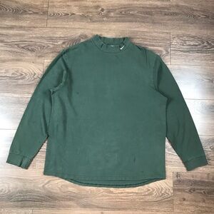 Nike Men’s Vintage 2000’s Solid Olive Green Long Sleeve Mock Sweatshirt Size XL